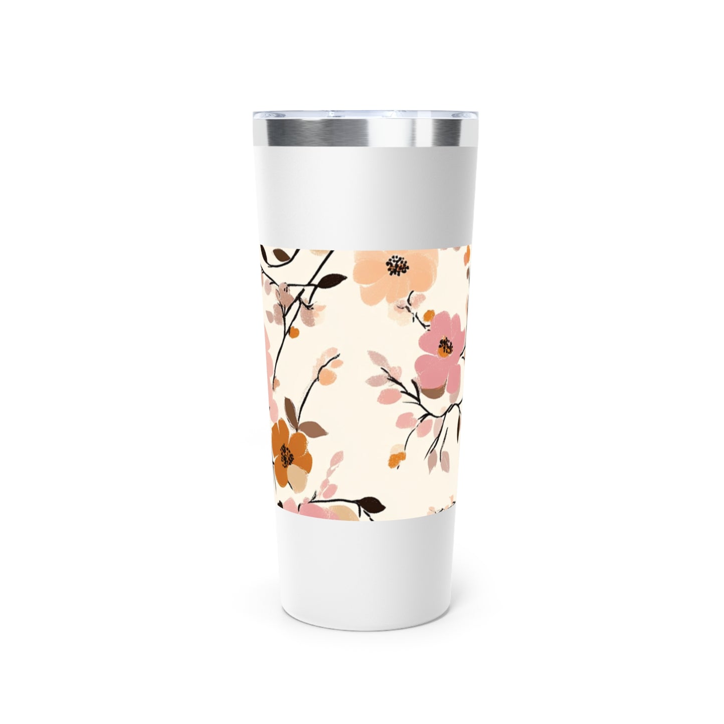 Vaso insulado al vacio de 22oz con estampado de flores