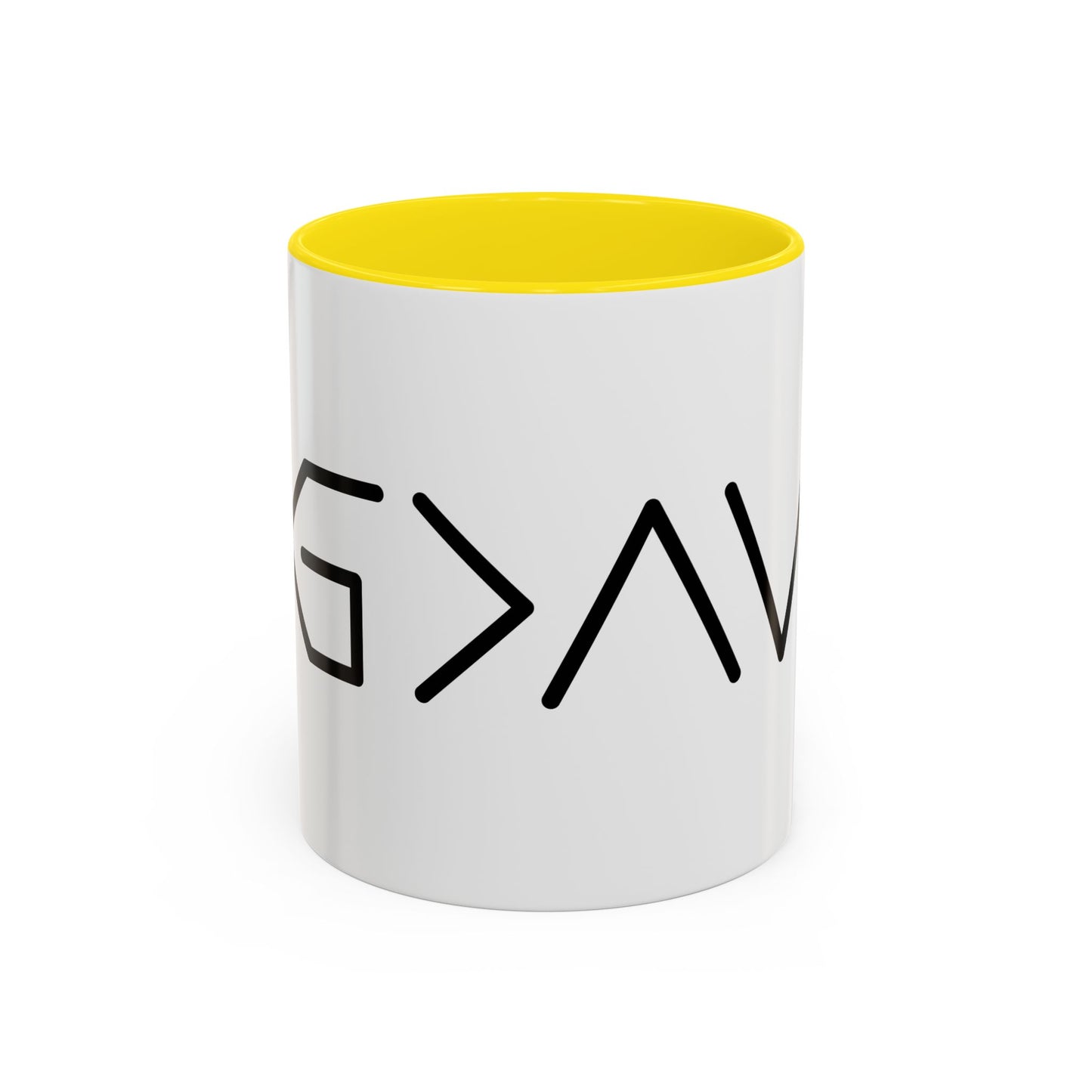 God Is Greater Than The Highs and Lows Coffee Mug - Modern Black Text Design | Ideal Gift for Coffee Lovers