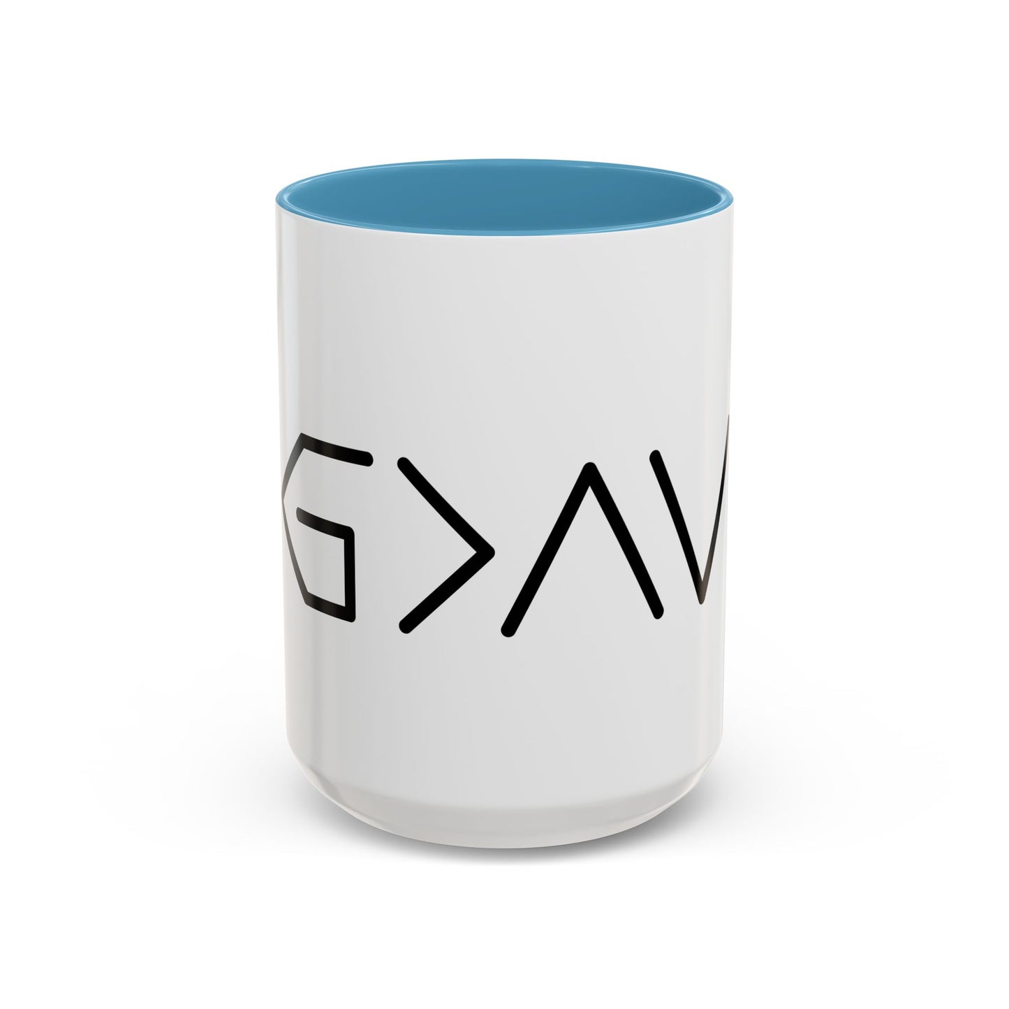 God Is Greater Than The Highs and Lows Coffee Mug - Modern Black Text Design | Ideal Gift for Coffee Lovers