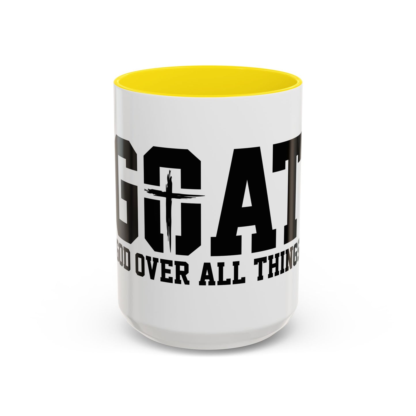 God Over All Things - GOAT Coffee Mug - Modern Black Text Design | Ideal Gift for Coffee Lovers