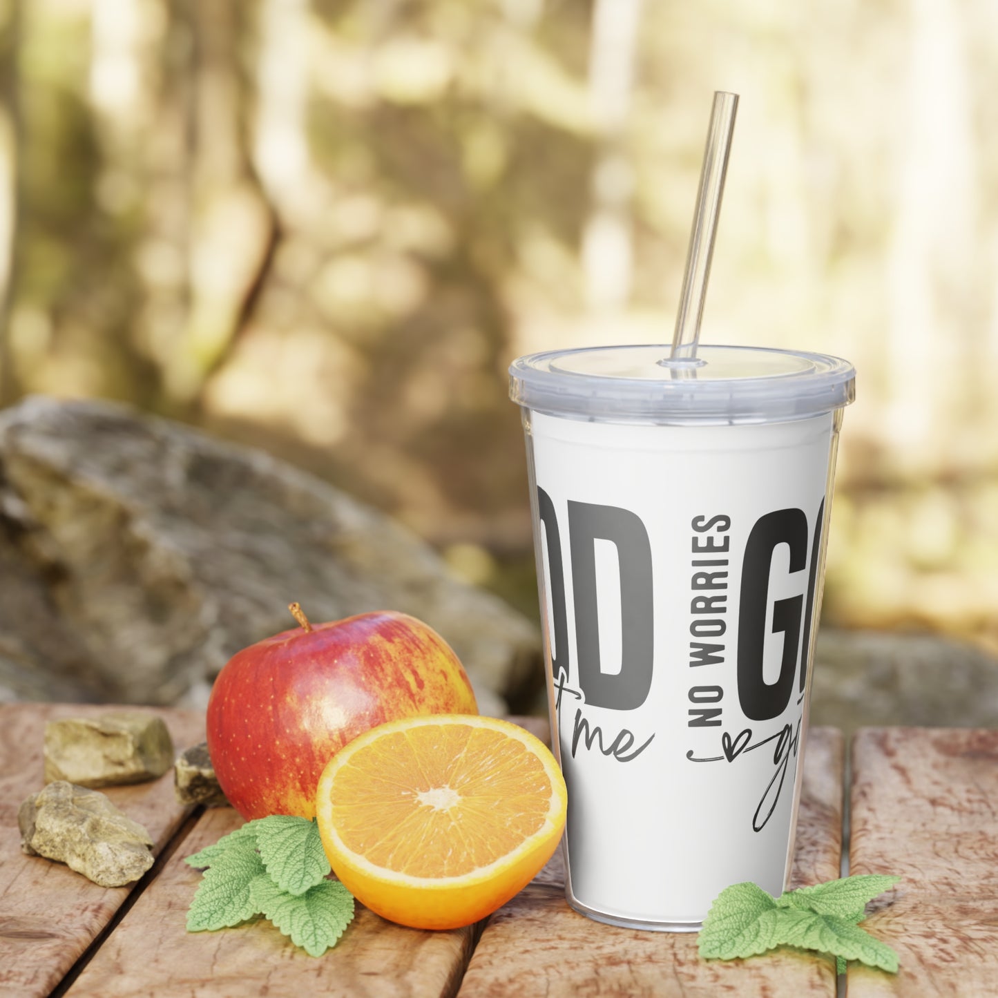 Inspirational Plastic Tumbler with Straw - God Got Me - Perfect for Daily Hydration