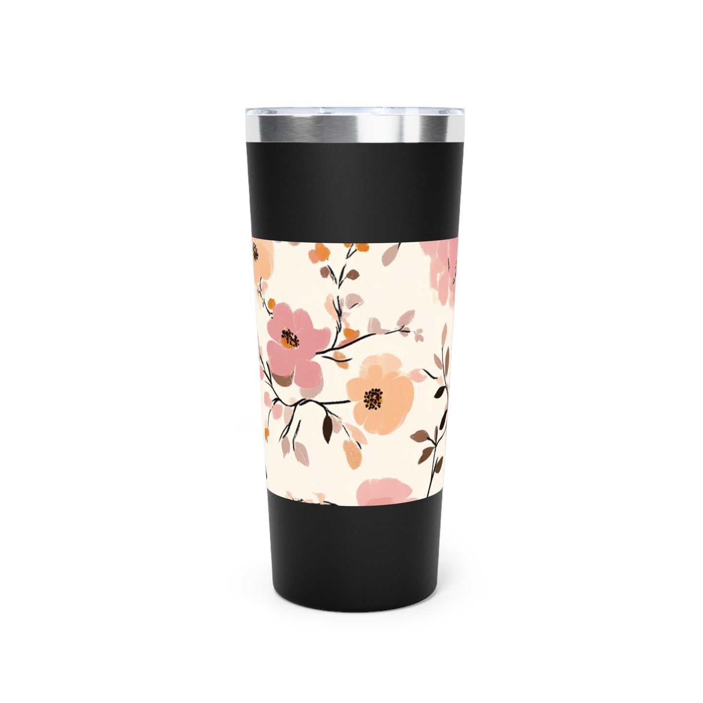 Vaso insulado al vacio de 22oz con estampado de flores