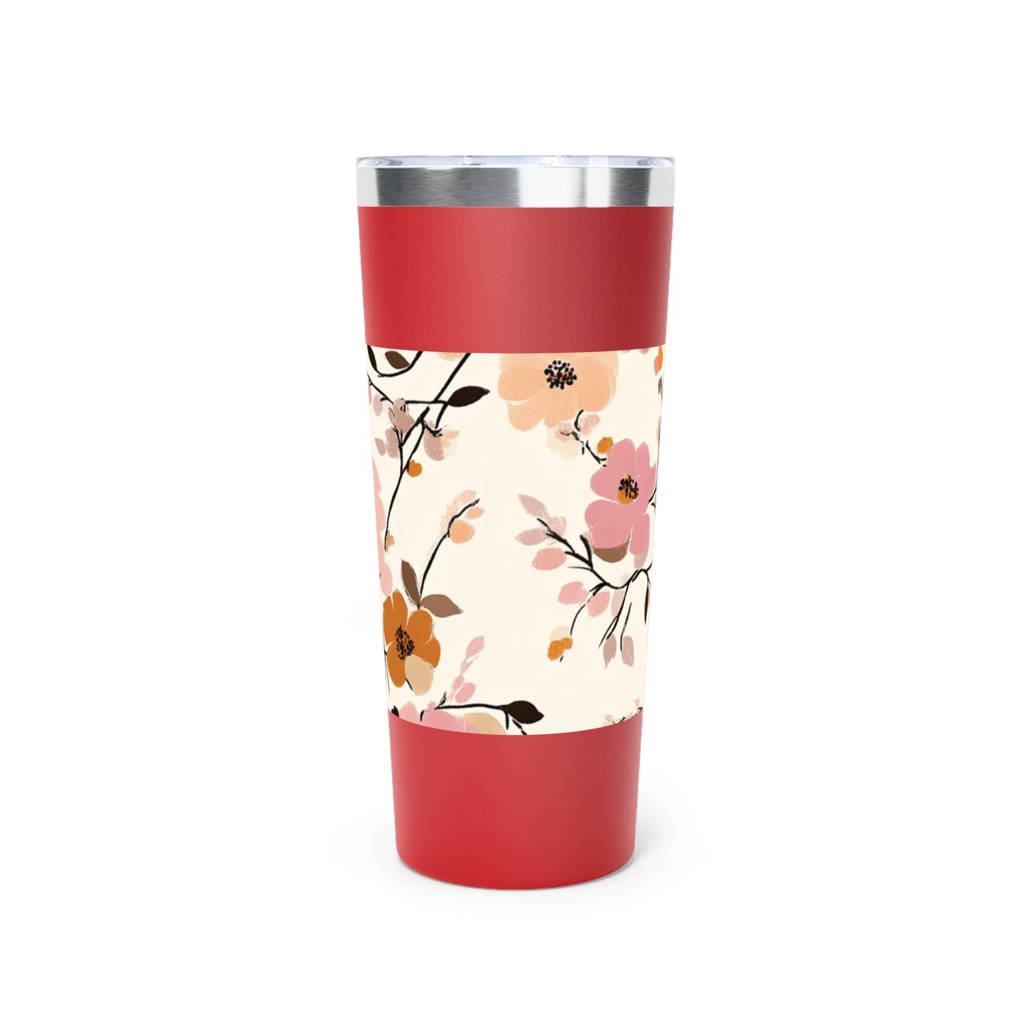 Vaso insulado al vacio de 22oz con estampado de flores