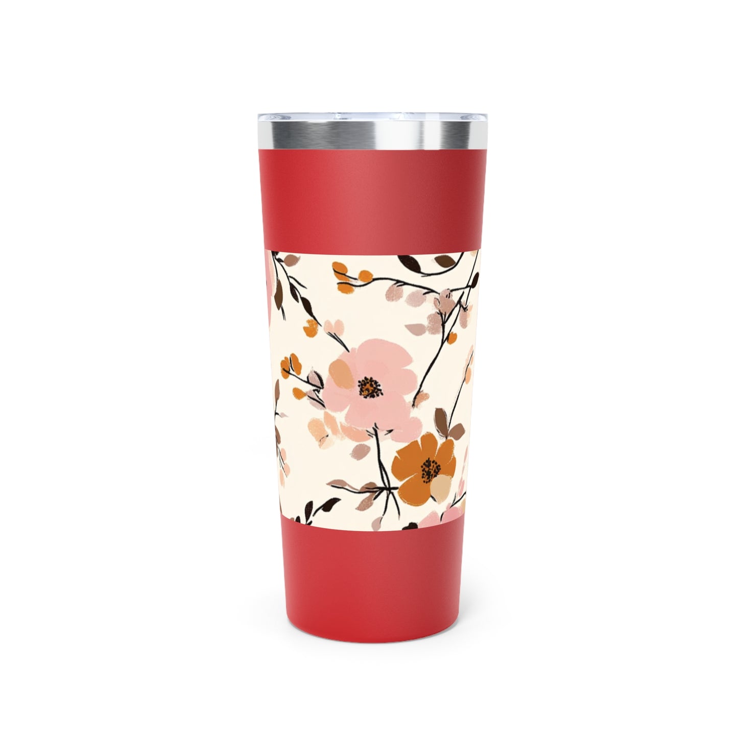 Vaso insulado al vacio de 22oz con estampado de flores