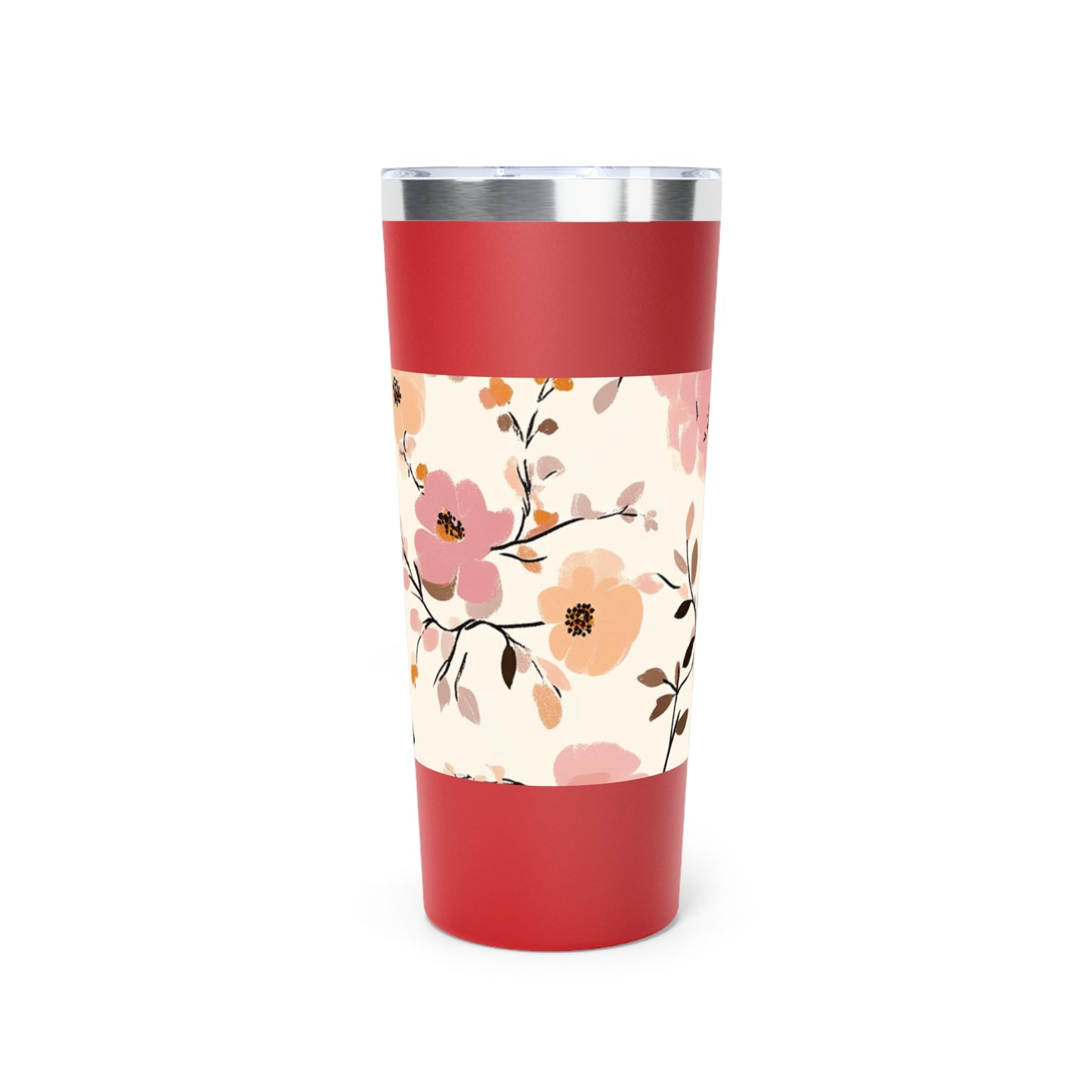 Vaso insulado al vacio de 22oz con estampado de flores