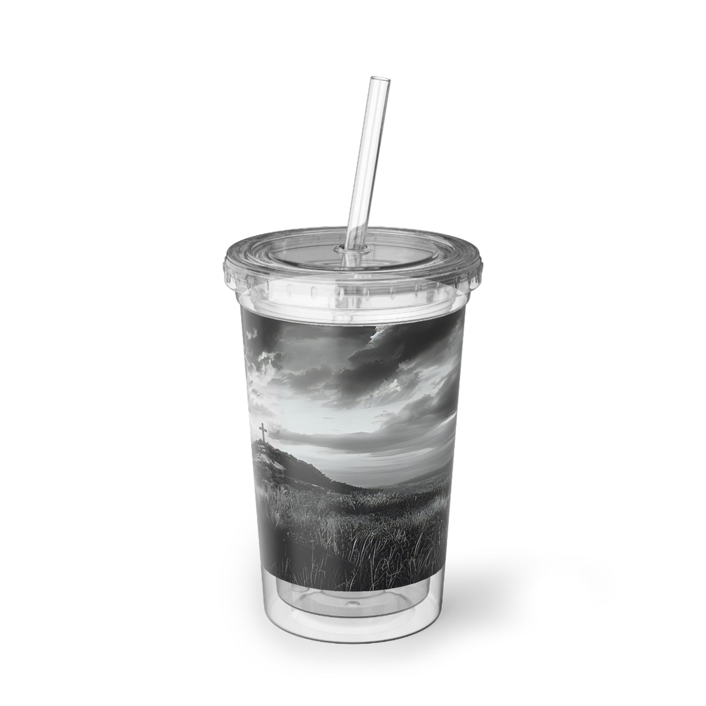 Inspirational Lion of Judah Acrylic Cup - Travel Tumbler with Cross Design
