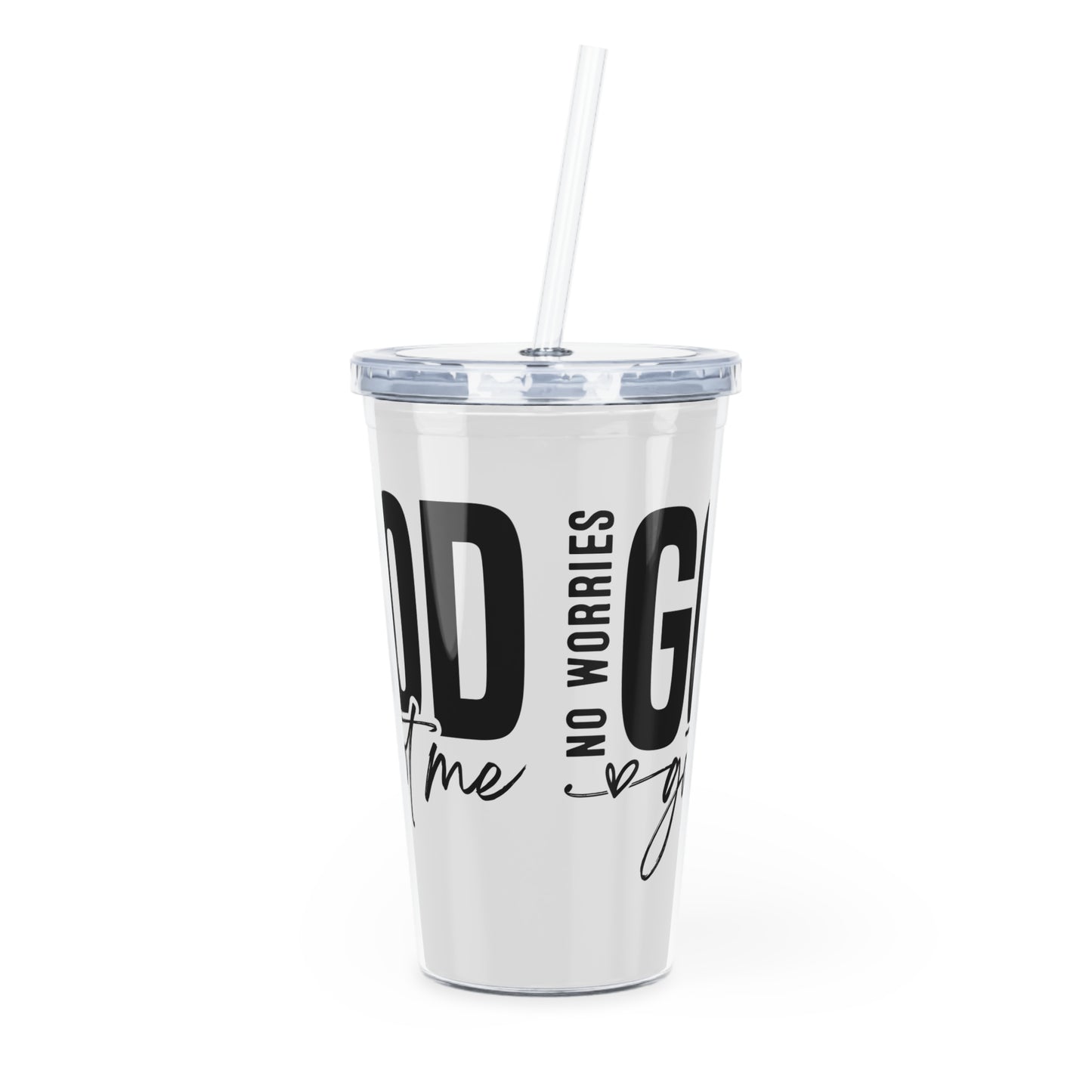 Inspirational Plastic Tumbler with Straw - God Got Me - Perfect for Daily Hydration