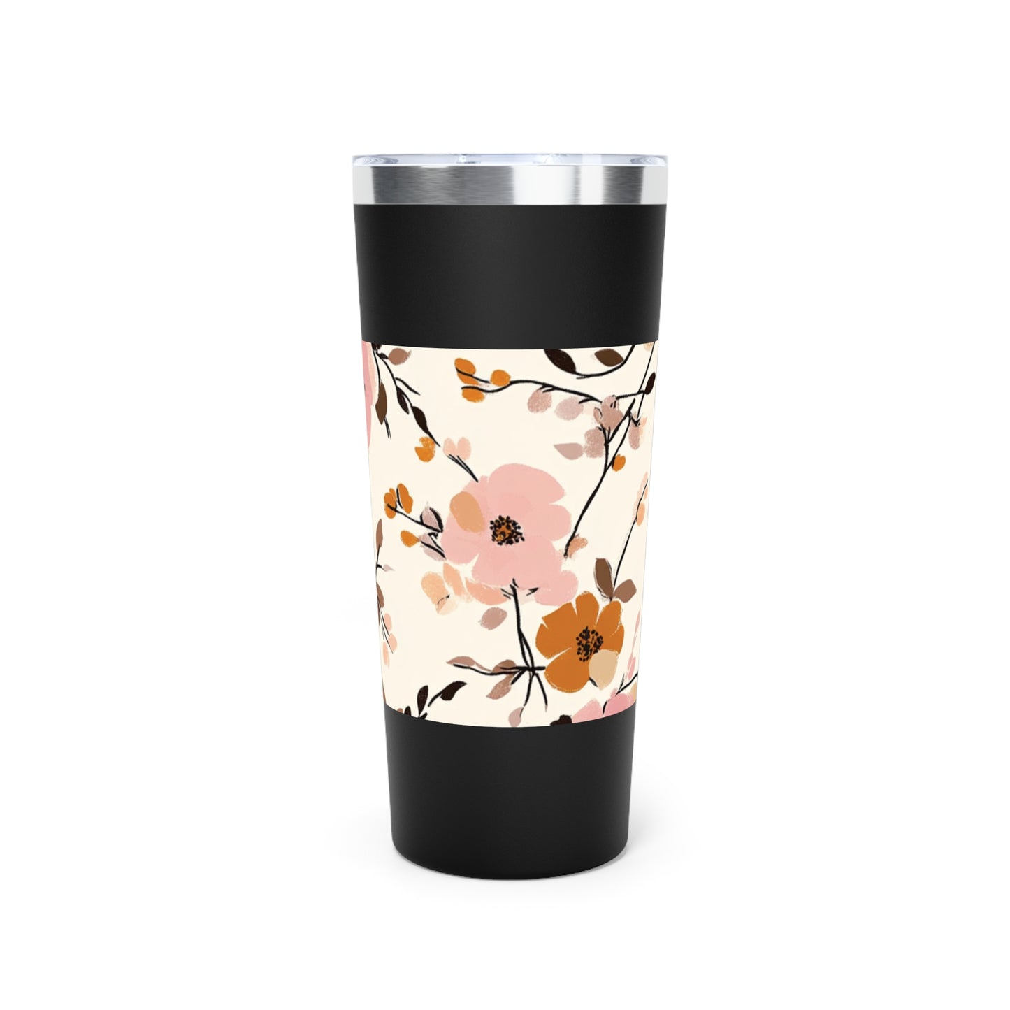 Vaso insulado al vacio de 22oz con estampado de flores