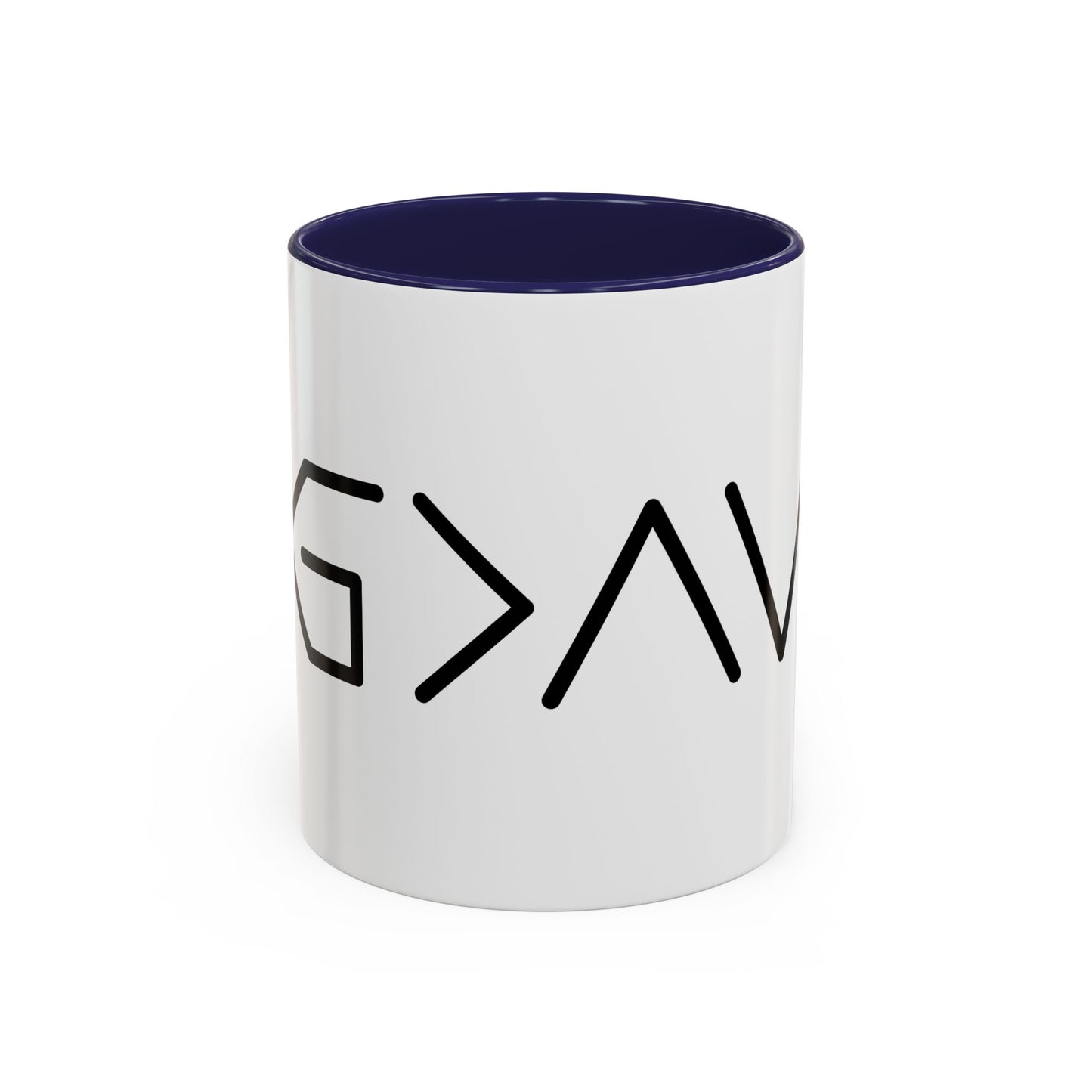 God Is Greater Than The Highs and Lows Coffee Mug - Modern Black Text Design | Ideal Gift for Coffee Lovers