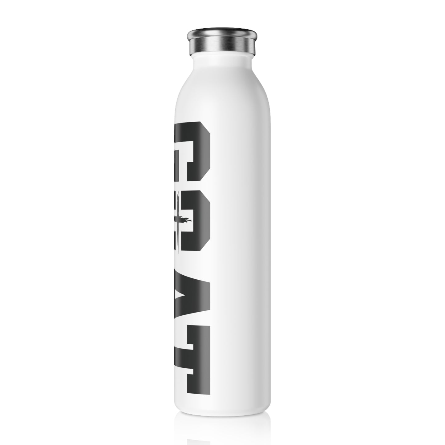 Inspirational Slim Water Bottle - GOAT: God Over All Things