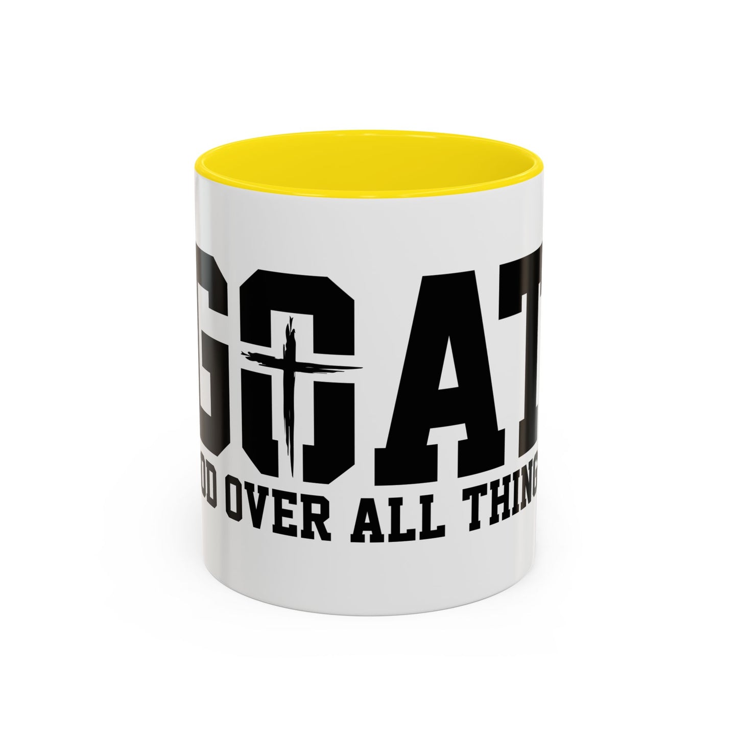 God Over All Things - GOAT Coffee Mug - Modern Black Text Design | Ideal Gift for Coffee Lovers