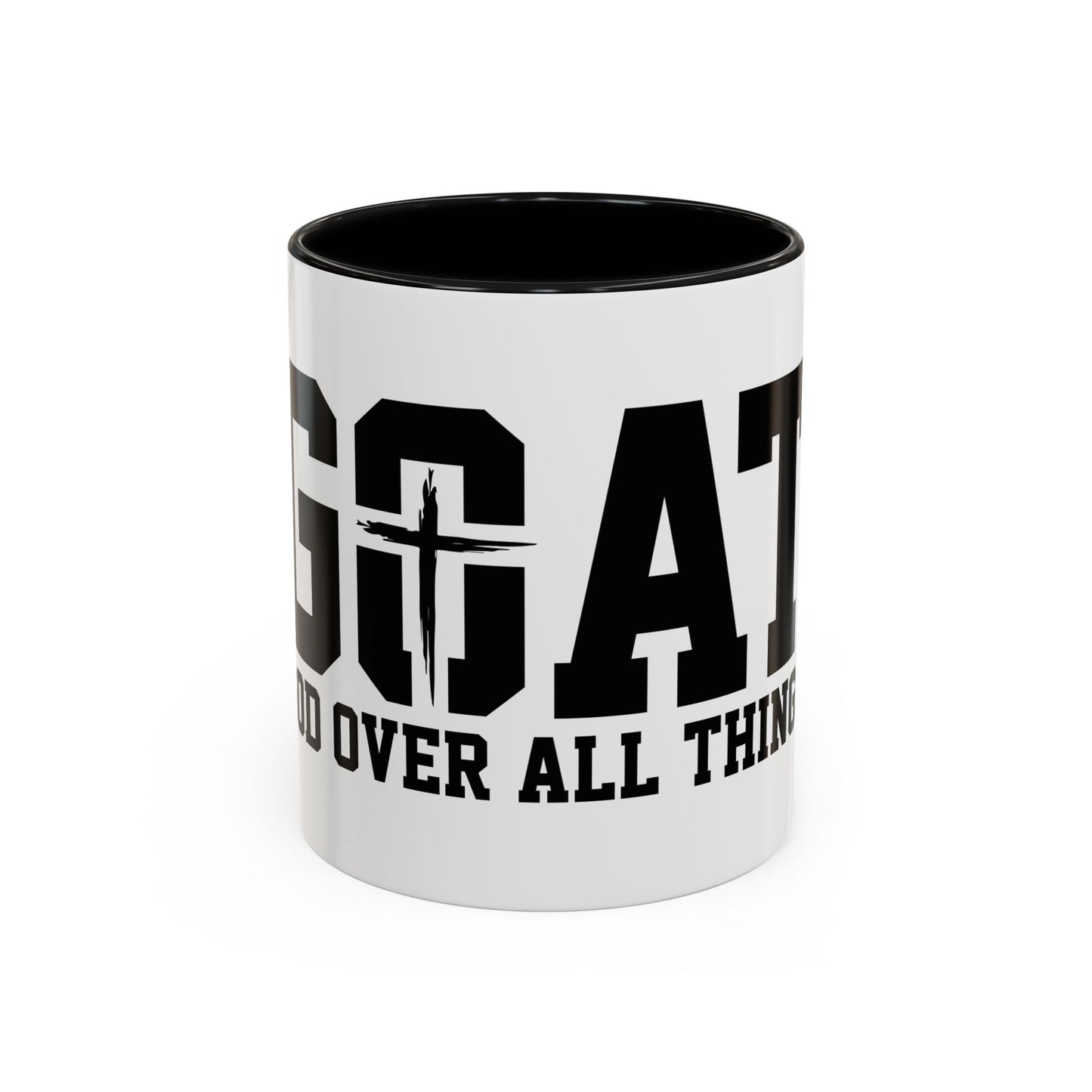 God Over All Things - GOAT Coffee Mug - Modern Black Text Design | Ideal Gift for Coffee Lovers
