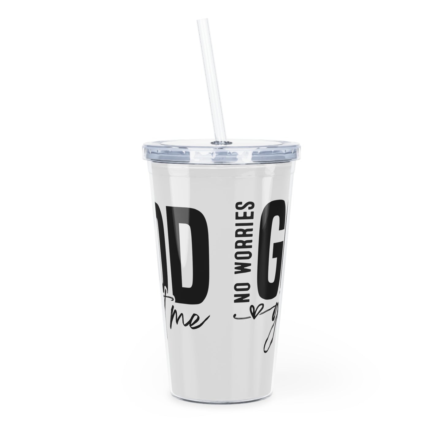 Inspirational Plastic Tumbler with Straw - God Got Me - Perfect for Daily Hydration