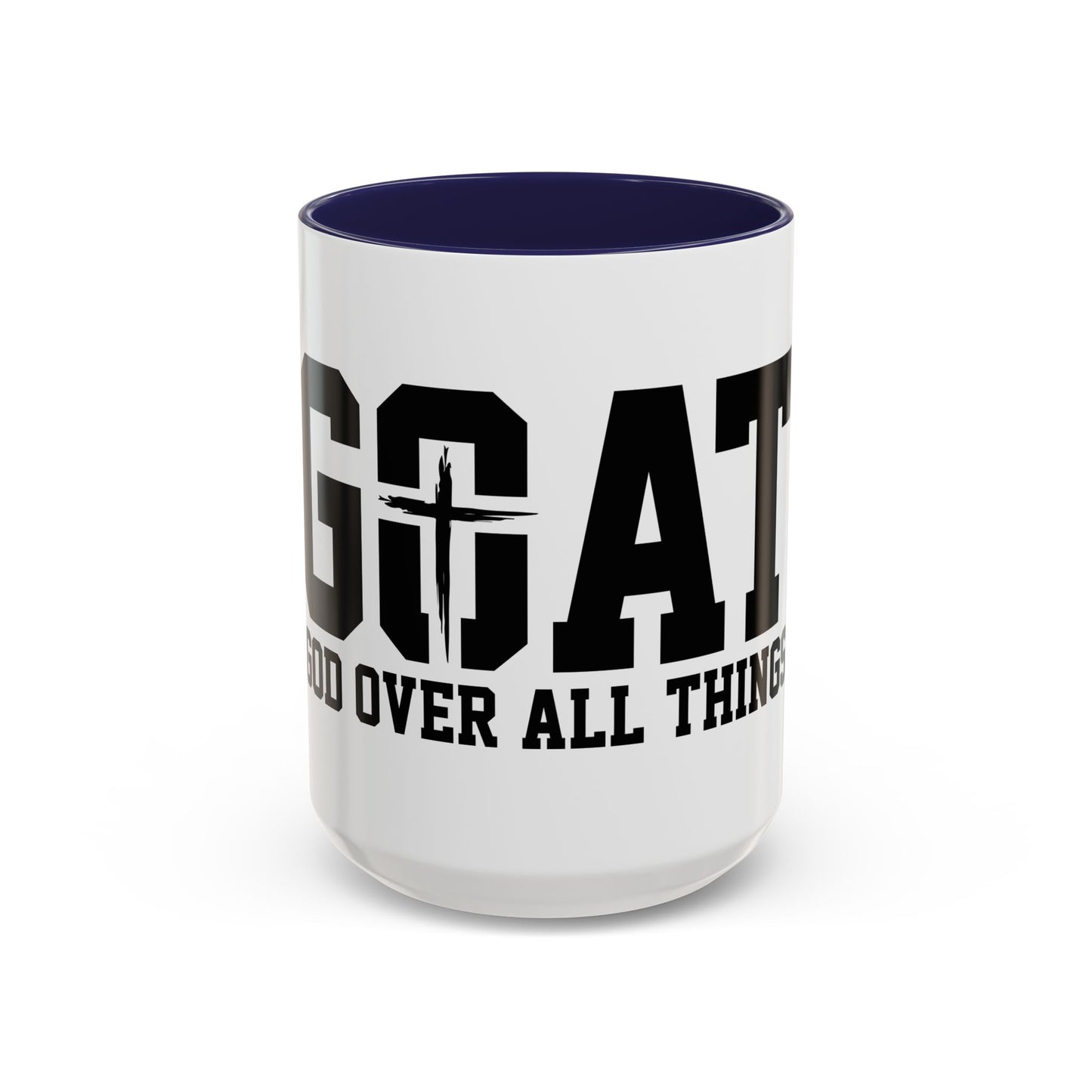 God Over All Things - GOAT Coffee Mug - Modern Black Text Design | Ideal Gift for Coffee Lovers