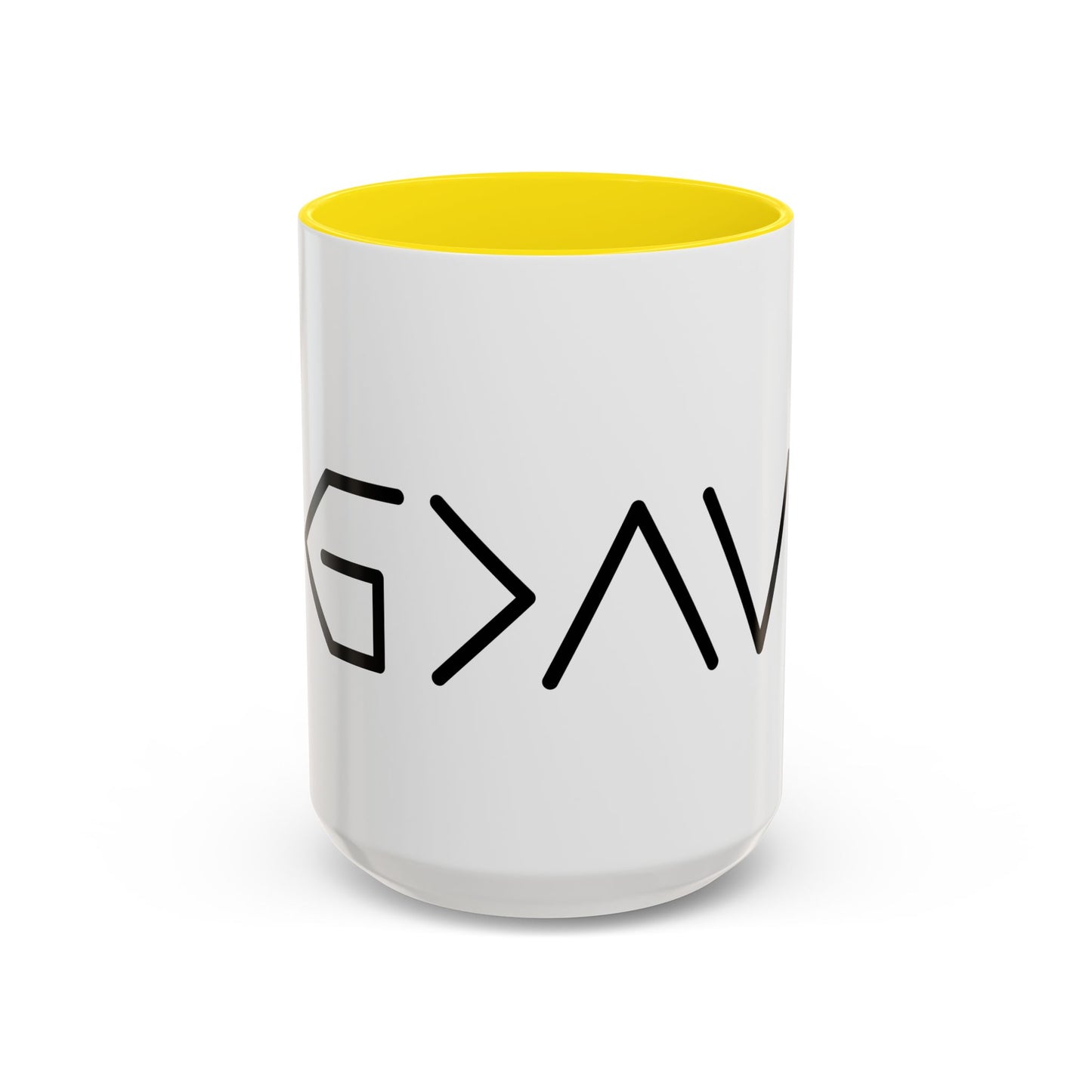 God Is Greater Than The Highs and Lows Coffee Mug - Modern Black Text Design | Ideal Gift for Coffee Lovers