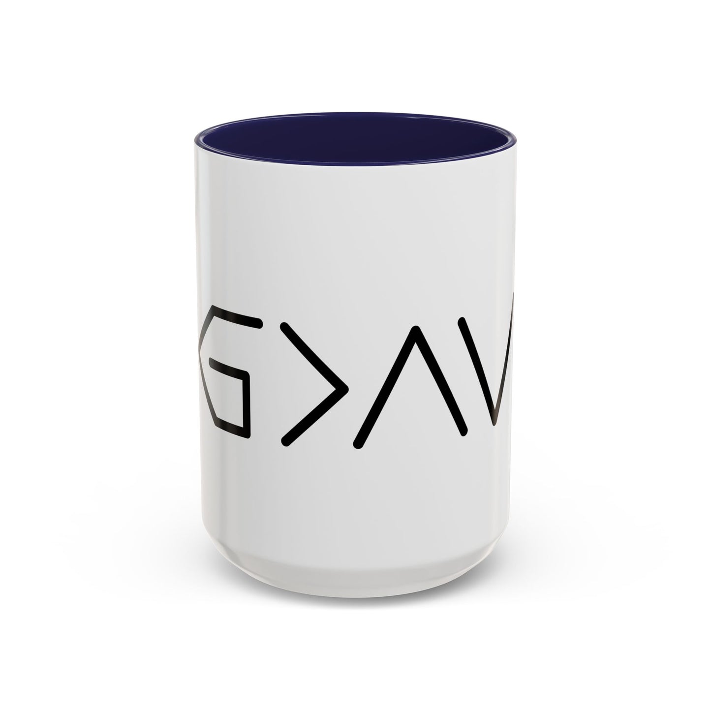 God Is Greater Than The Highs and Lows Coffee Mug - Modern Black Text Design | Ideal Gift for Coffee Lovers