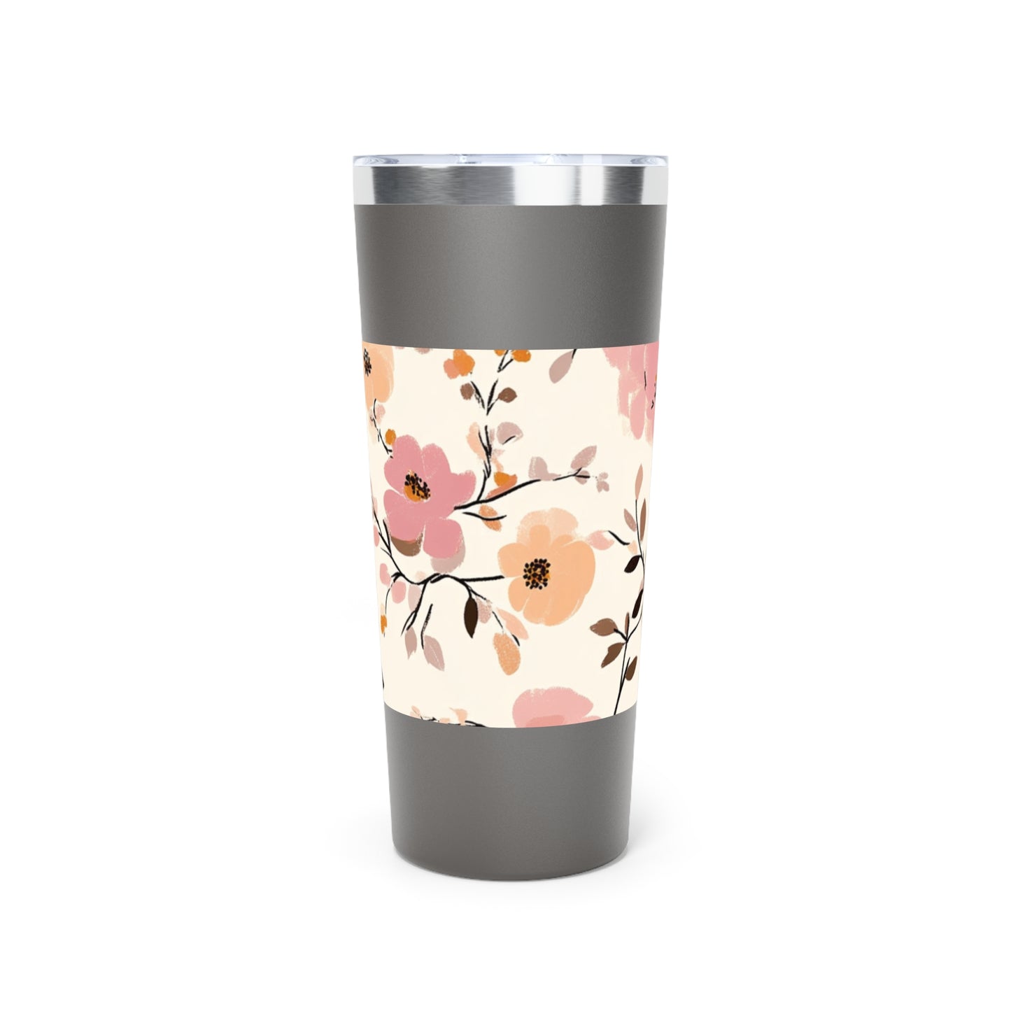 Vaso insulado al vacio de 22oz con estampado de flores