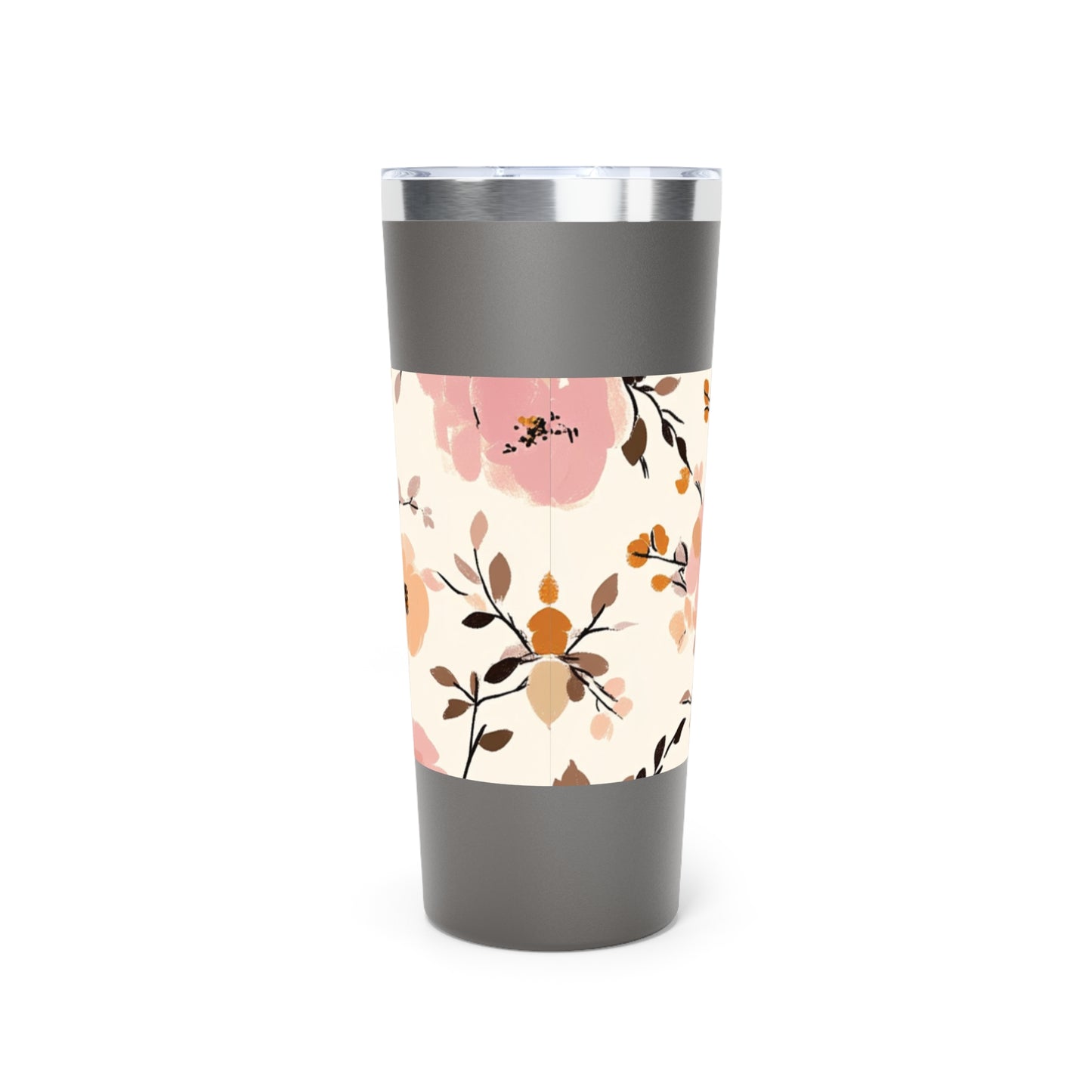 Vaso insulado al vacio de 22oz con estampado de flores