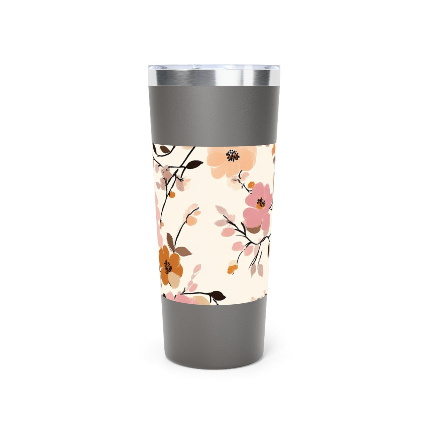 Vaso insulado al vacio de 22oz con estampado de flores