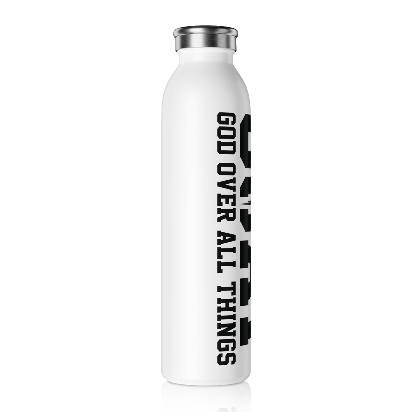 Inspirational Slim Water Bottle - GOAT: God Over All Things