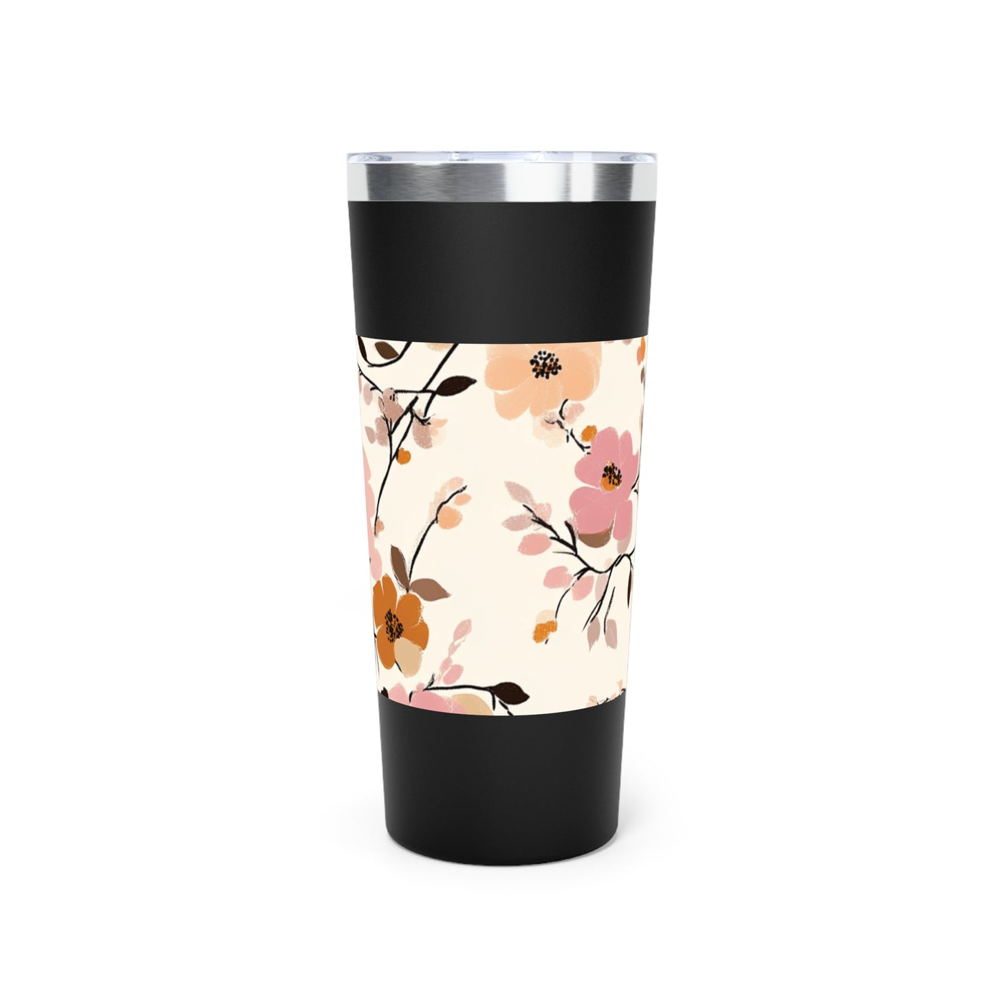 Vaso insulado al vacio de 22oz con estampado de flores