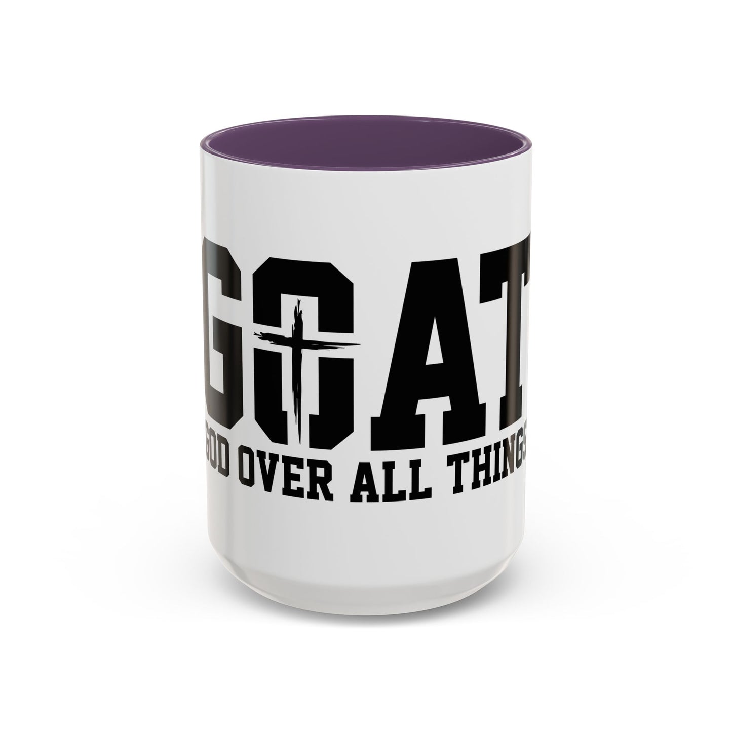 God Over All Things - GOAT Coffee Mug - Modern Black Text Design | Ideal Gift for Coffee Lovers