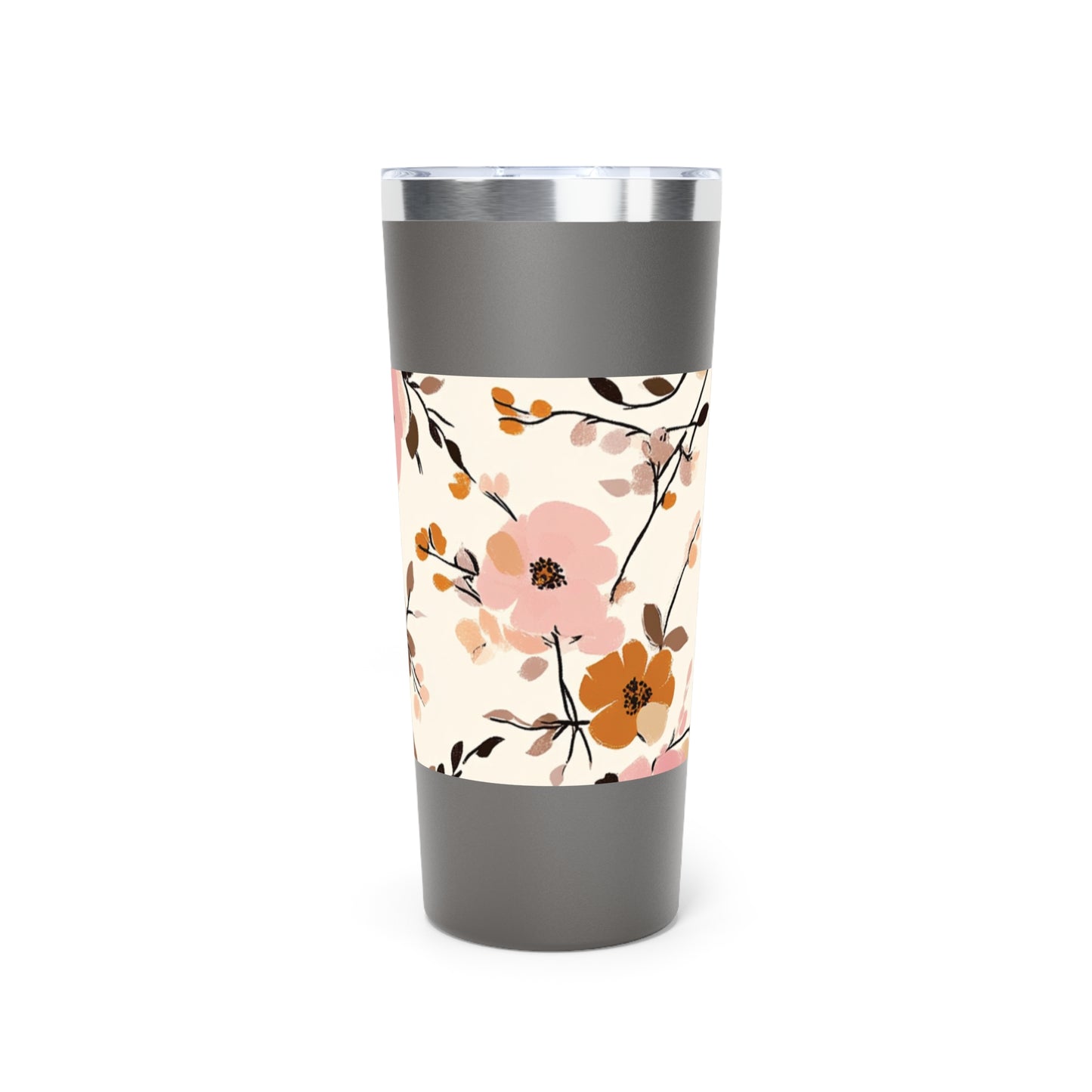 Vaso insulado al vacio de 22oz con estampado de flores
