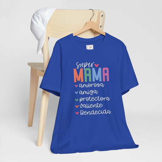Super Mama - Camiseta Unisex de Manga Corta para el Día de las Madres