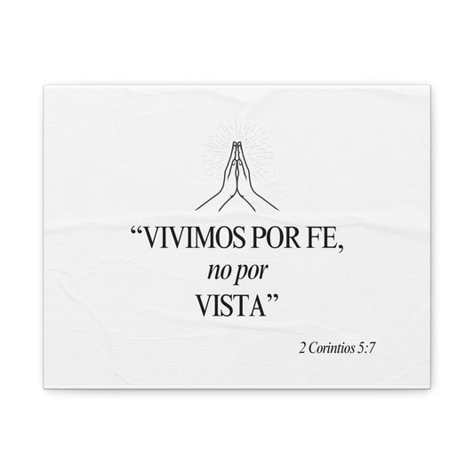 "Vivimos por fe..." Lienzo con marco en madera