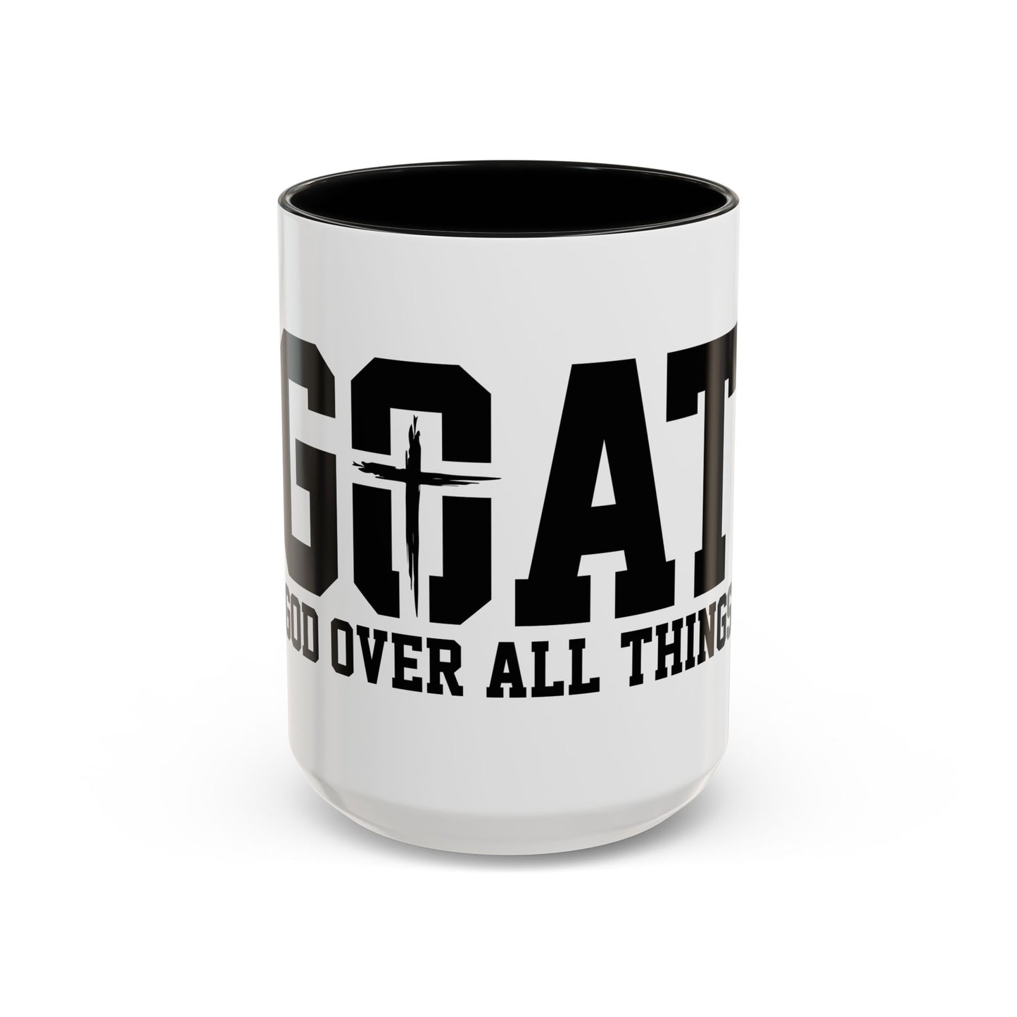 God Over All Things - GOAT Coffee Mug - Modern Black Text Design | Ideal Gift for Coffee Lovers