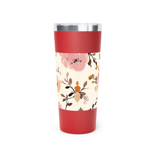 Vaso insulado al vacio de 22oz con estampado de flores